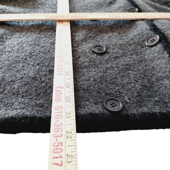 VTG HERMAN GEIST Large Gray Double Breasted Cardigan Jacket Sweater Boiled Wool - Picture 5 of 10